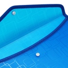 Папка-конверт на кнопке А4, 330 мкм, Calligrata «Квадраты», обшитая, с текстильной вставкой, полупрозрачный, МИКС - Фото 4