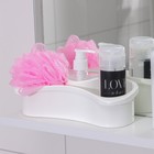 Держатель для ванных принадлежностей с дозатором жидкого мыла, цвет белый - Фото 1
