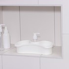 Держатель для ванных принадлежностей с дозатором жидкого мыла, цвет белый - Фото 3