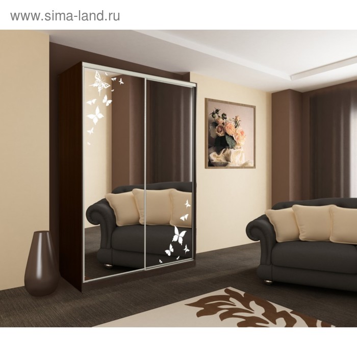 Шкаф-купе Рио 4 бабочки 1200х604х2305 Венге - Фото 1