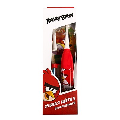 Электрическая зубная щётка Longa Vita Angry Birds SGA-1, вибрационная, от 3-х лет, красная