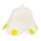 Шапка банная женская "Азалия" с аппликацией, белая - Фото 2