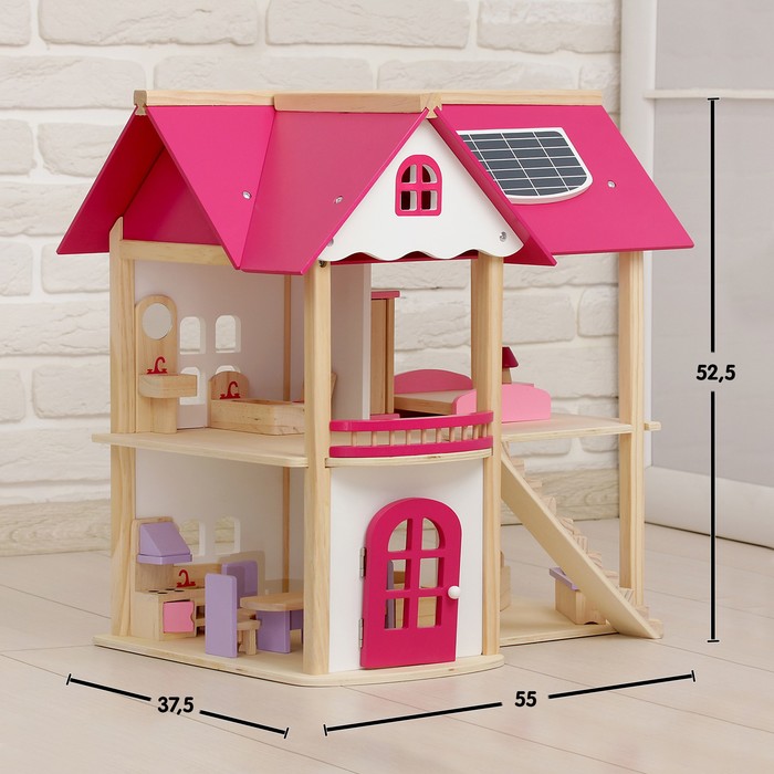 Кукольный домик Розовое волшебство, с мебелью