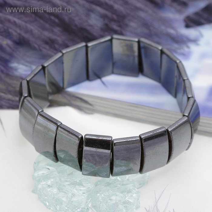 Браслет «Гематит магнитный» прямоугольник - Фото 1