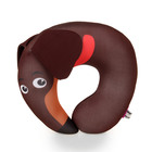 Мягкая антистресс-подушка под шею «Такса», цвет коричневый - Фото 1