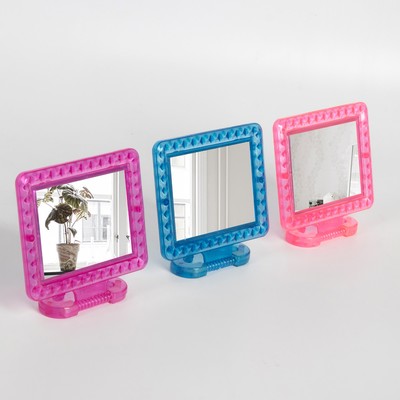 Зеркало складное-подвесное, с рамкой под фотографию, зеркальная поверхность 8 × 6 см, МИКС