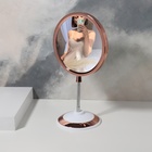 Зеркало на гибкой ножке «Круг», с увеличением, d зеркальной поверхности 15,5 см, цвет медный/белый - Фото 1