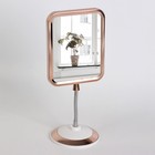 Зеркало настольное, на гибкой ножке, двустороннее, с увеличением, зеркальная поверхность 12,5 × 16 см, цвет медный/белый - фото 8637938