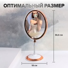 Зеркало настольное, с увеличением х2, двустороннее, на гибкой ножке, 14.5×30.5 см, (14×17 см), цвет медный - Фото 2