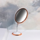 Зеркало на гибкой ножке «Овал», двустороннее, с увеличением, зеркальная поверхность 14,5 × 17,5 см, цвет медный/белый - Фото 3