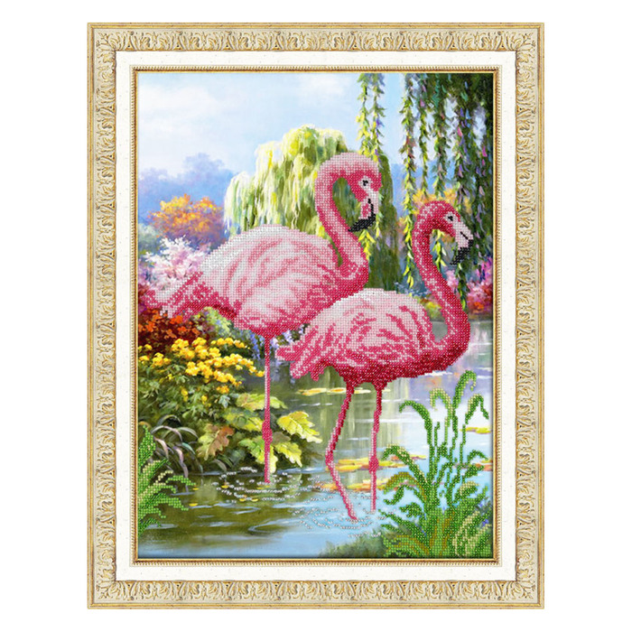 Набор для вышивания бисером Паутинка «Фламинго»