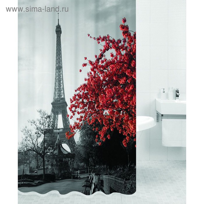 Штора для ванной PARIS, цвет Париж HOT Print 180х200 - Фото 1