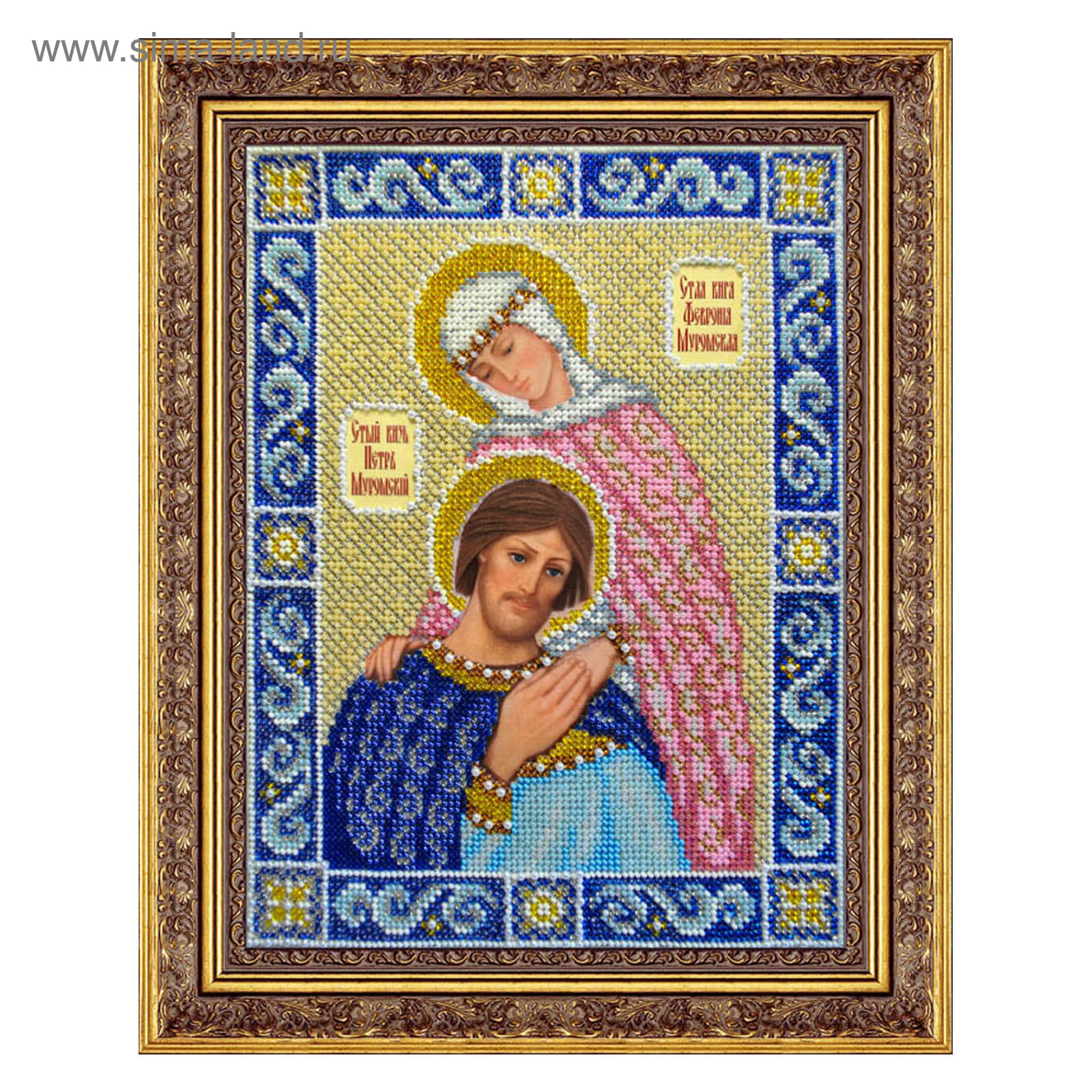 РТ Икона «Святые Петр и Феврония» Золотое Руно купить в Москве