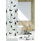 Штора для ванной Little Black Cat 180х180, цвет бело-черный - Фото 1
