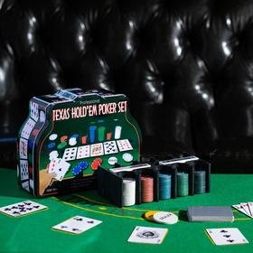 Набор для игры в покер: 2 колоды карт, фишки 200 шт, сукно 60x90 см Ош