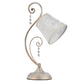 Настольная лампа Lorette 1x40W E14, белое золото 15x27,3x45,4 см