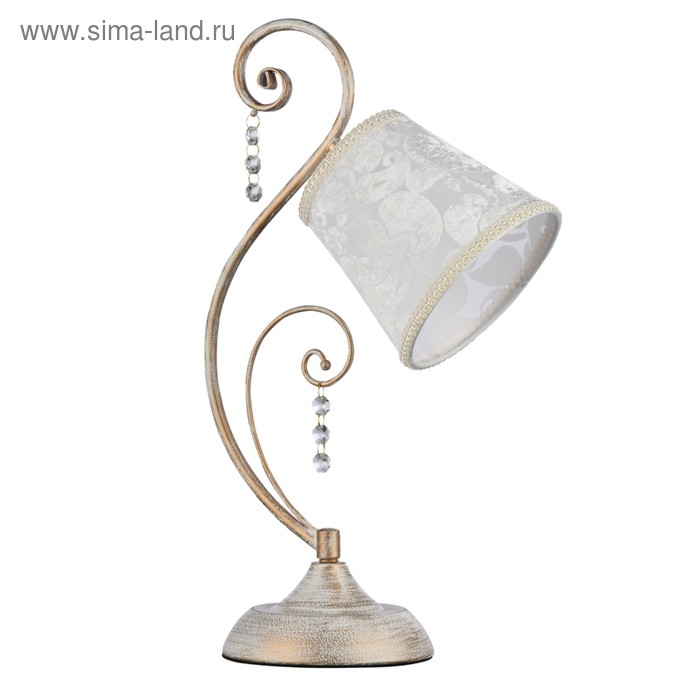 Настольная лампа Lorette 1x40W E14, белое золото 15x27,3x45,4 см - Фото 1