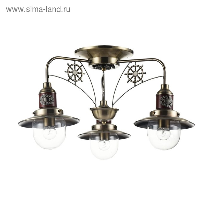 Люстра потолочная Marino 3x60W E27 бронза 63x63x34,5см - Фото 1