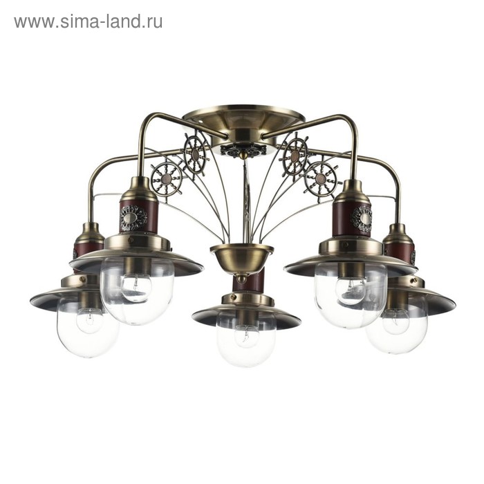 Люстра потолочная Marino 5x60W E27 бронза 73x73x36см - Фото 1