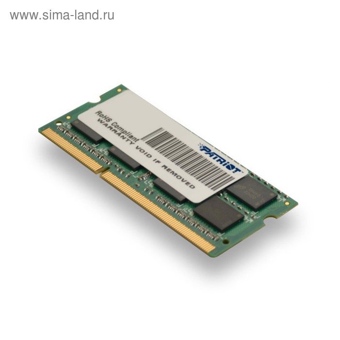 Память DDR3L 4Gb 1600MHz Patriot PSD34G1600L81S RTL PC3-12800 CL11 SO-DIMM 204-pin 1.35В - Фото 1