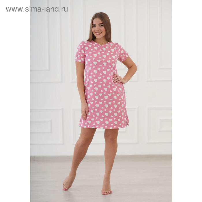 Сорочка женская "Амур 2" PL1001, цвет розовый, р-р 44 - Фото 1