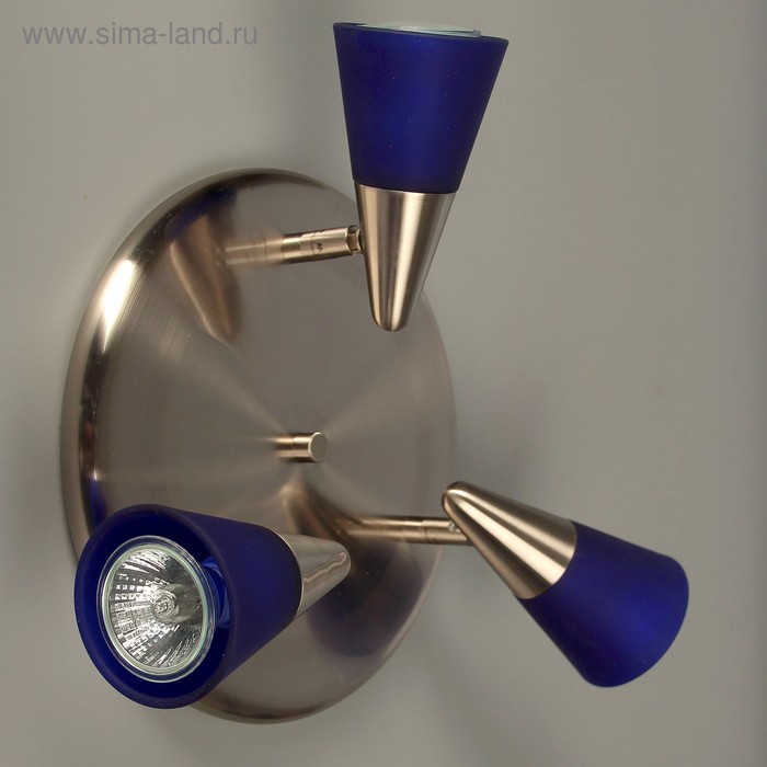 Светильник DR158E Halo Glass 3x50W GU10 титан/синий 23,5x23,5x10см - Фото 1