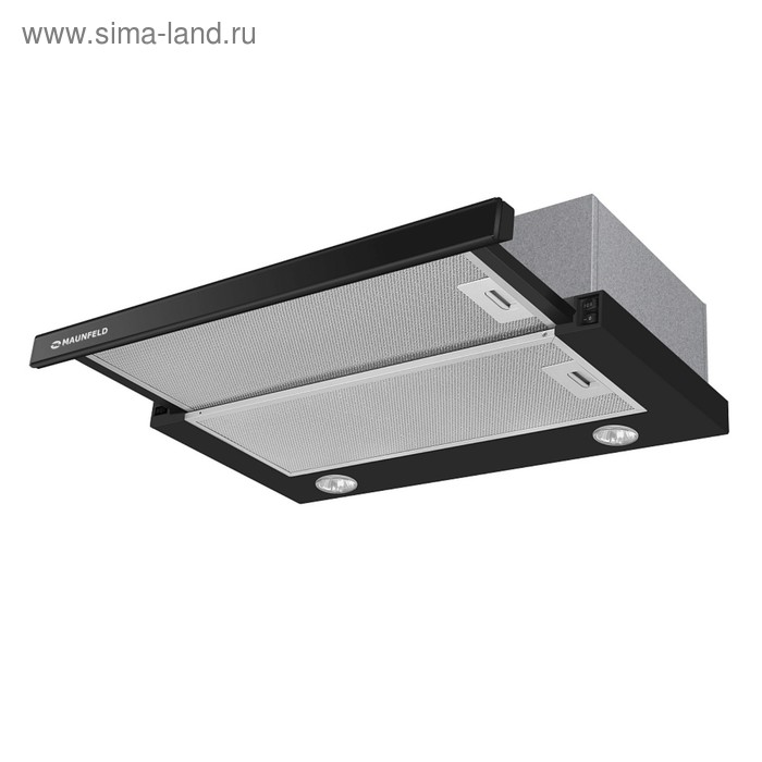 Вытяжка Maunfeld VS SLIDE 60, 3 скорости,  620 м³/ч, чёрный/черное стекло (не сменное) - Фото 1