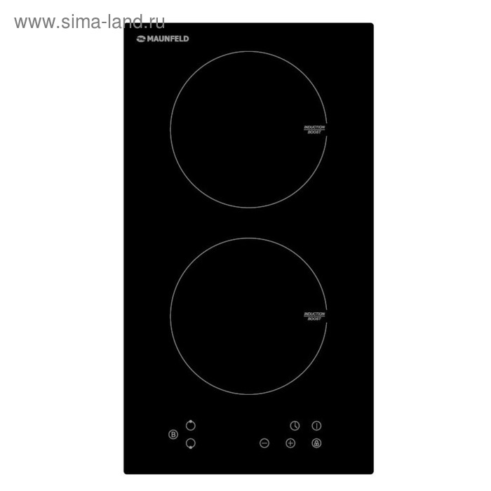 Варочная поверхность Maunfeld EVI.292-BK, индукционная, 2 конфорки, сенсор, чёрная - Фото 1