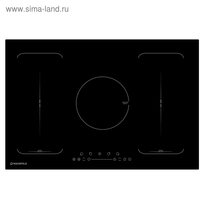 Варочная поверхность Maunfeld EVI.775-FL2-BK, индукционная, 5 конфорок, сенсор, чёрная - Фото 1