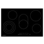 Варочная поверхность Maunfeld EVCE.775.SM.T-BK, электрическая, 5 конфорок, сенсор, черное стекло - Фото 1