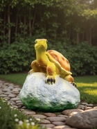 Садовая фигура из гипса «Черепаха на камне», 18×13.5×13.5 см - Фото 3