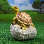 Садовая фигура "Черепаха на камне" 11,5х11,5х17см - Фото 5