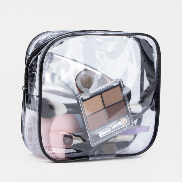 Косметичка на молнии, цвет чёрный 16250