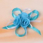 Набор бантов свадебных для декора «С тройным цветочком», D=7 см, 2 шт, голубой - Фото 3