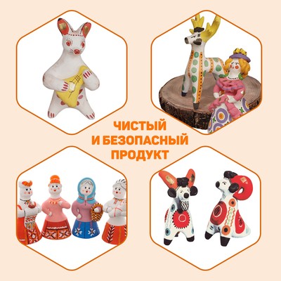 Глина для лепки натуральная Calligrata, 1 кг, в порошке, самоотвердевает, подходит для обжига, голубая