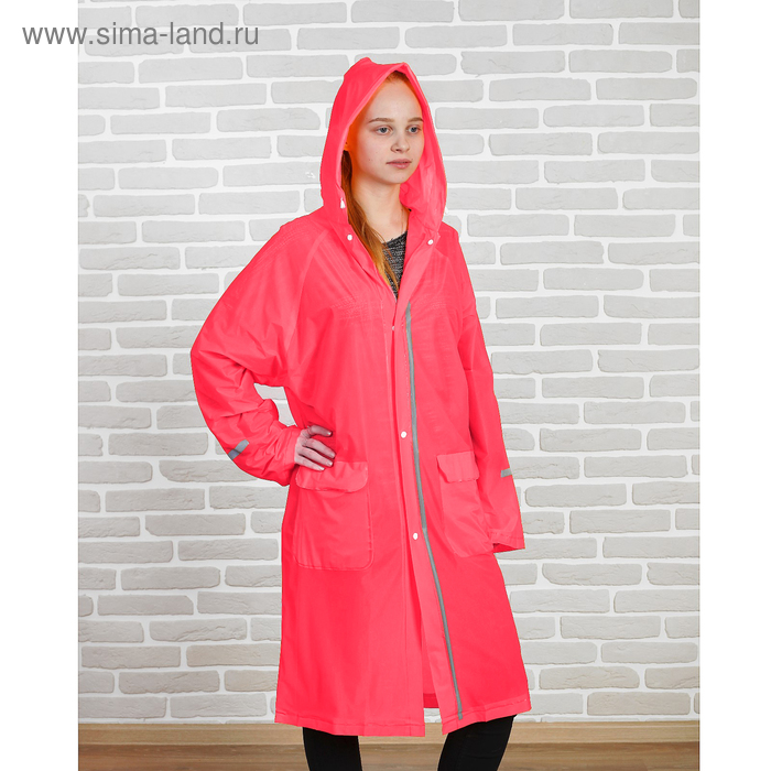 Дождевик со светоотражающими элементами, р-р XXL, рост 170 см, цвет оранжевый - Фото 1