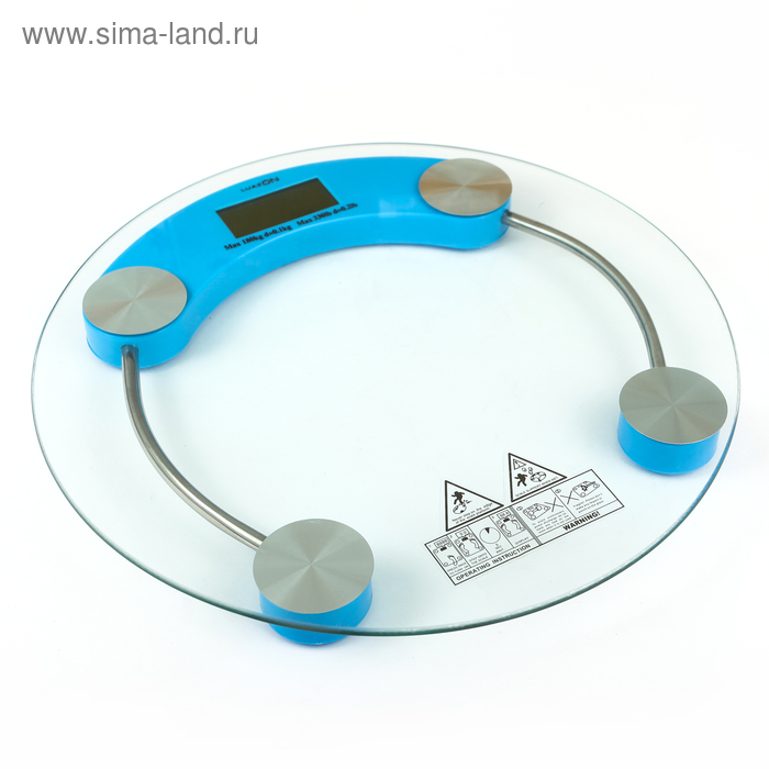 Весы напольные Luazon LVE-001, электронные, до 180 кг, голубые - Фото 1