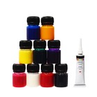 Набор витражных красок по стеклу Decola, 9 цветов х 20 мл + контур, 42411065 - фото 9746845