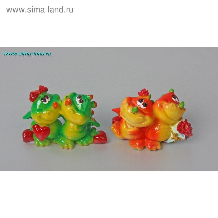 полистоун парочка дракошек смайликов - Фото 1