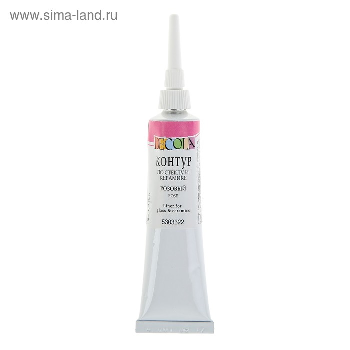 Контур по стеклу и керамике 18 мл, ЗХК Decola, розовый, (5303322) - Фото 1