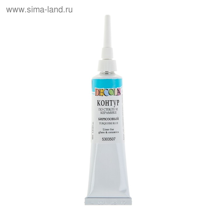 Контур по стеклу и керамике 18 мл, ЗХК Decola, бирюзовый, (5303507) - Фото 1