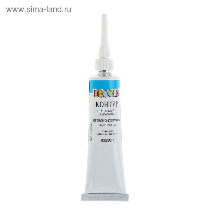 Контур по стеклу и керамике 18 мл, ЗХК Decola, небесно-голубой, (5303512) - Фото 1
