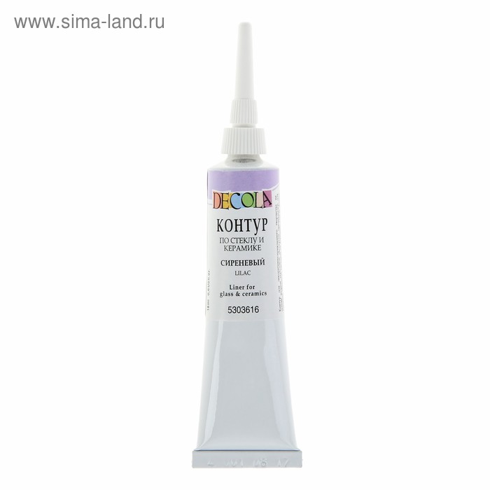 Контур по стеклу и керамике 18 мл, ЗХК Decola, сиреневый, (5303616) - Фото 1
