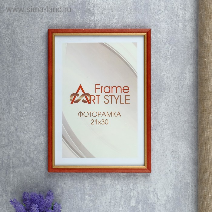 Фоторамка сосна с15 21х30 см, 001 красный 3 (пластиковый экран) - Фото 1