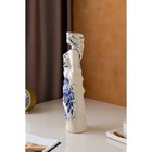 Ваза керамическая "Есения", настольная, роспись, бело-синяя, 42 см, авторская работа - Фото 3