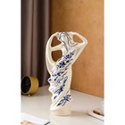 Ваза керамическая "Лолита", настольная, роспись, бело-синяя, 42 см, авторская работа - Фото 2