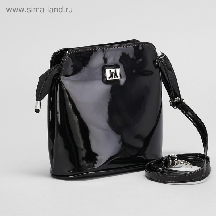 Сумка женская, отдел на молнии, наружный карман, регулируемый ремень, цвет чёрный - Фото 1