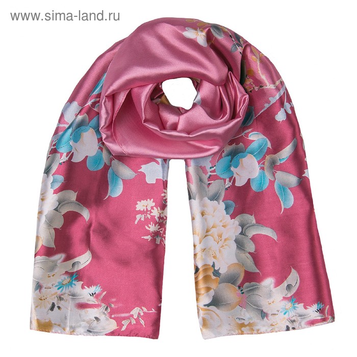 Шарф текстильный S 1636_4, цвет розовый, размер 50х160 - Фото 1
