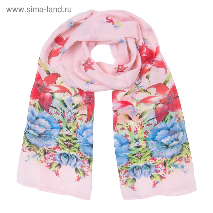 Шарф текстильный  S 1641_53-2, цвет розовый, размер 50x160 - Фото 1