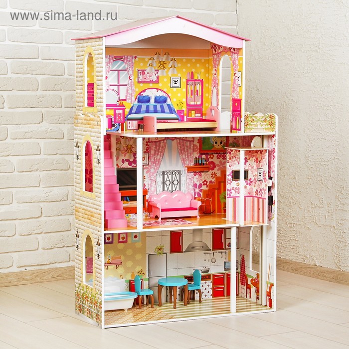 Кукольный дом «Яркий интерьер», с мебелью - Фото 1